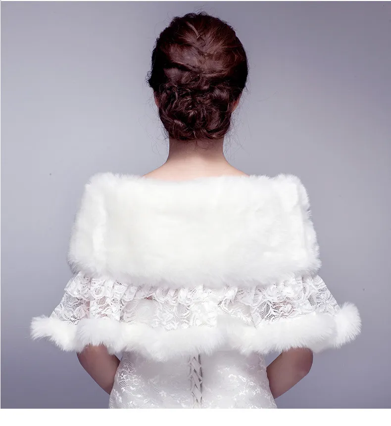 Abito da sposa con scialle tipo mantello bianco da sposa, cappotto di seta caldo con germoglio, pizzo, freschezza vuota, lavoro manuale sexy3376166