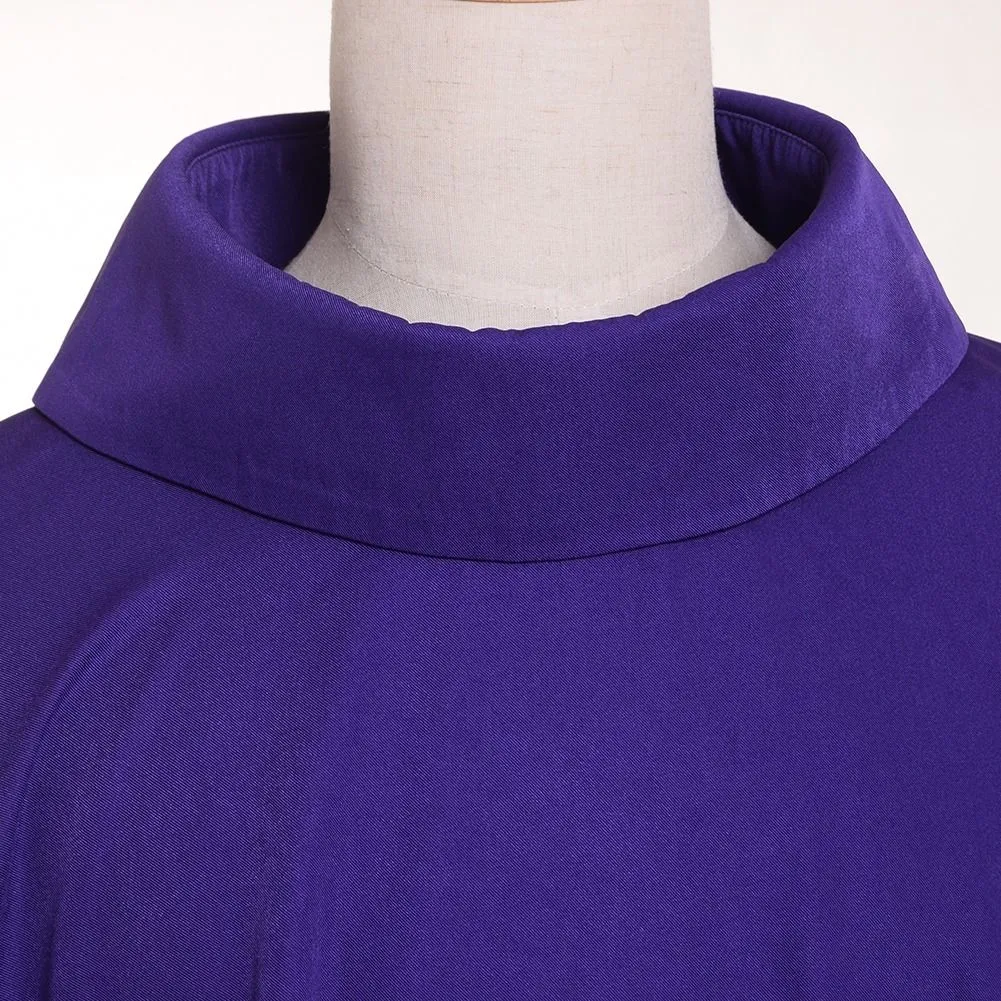 Disfraces de la Santa Religión para el clero Púrpura Iglesia Sacerdote Casulla católica w Roll Collar Fish Bordado Vestimentas 3 Styles313Y