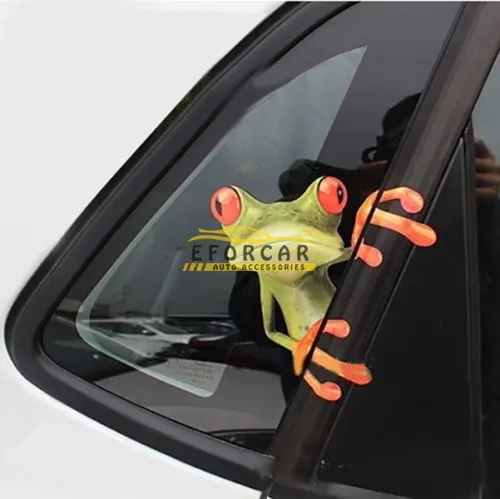 Mode 3d stereo djur klistermärke gullig rolig realistisk tecknad film grod bil klistermärken lastbil fönster vinyl dekal klistermärke