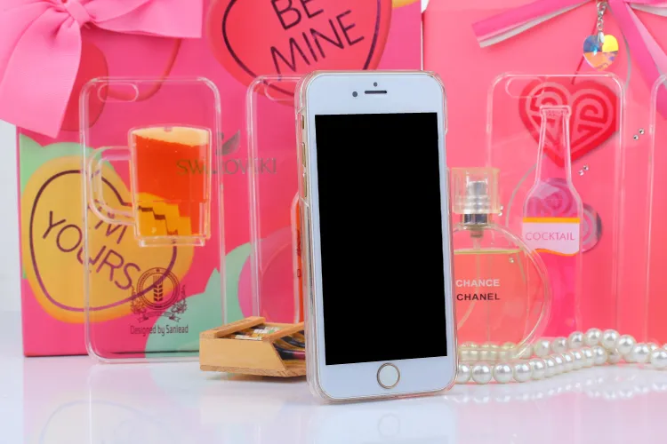 För iPhone 7 Case Red Wine Cup Liquid Transparent Case för Apple iPhone 8 7 7 Plus 6 6s Plus 5 5S Telefon Väskor Tillbaka Omslag