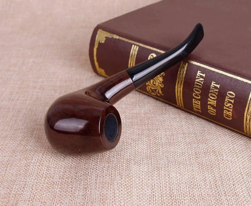 Classic Solid Wood Bent Pipe Wood Man Hammer Pipe