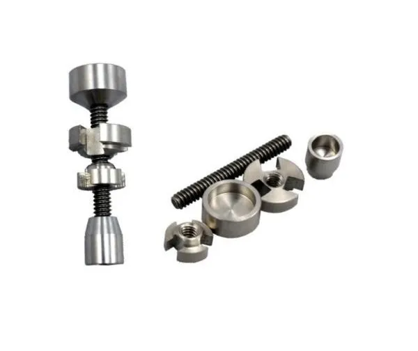 2 Pcs 14mm 18mm titanium ajustável GR2 prego titanium prego 2 em 1 TITÂNIO NAIL Titanium Domeless Prego Cera de Petróleo NOVA para o vapor