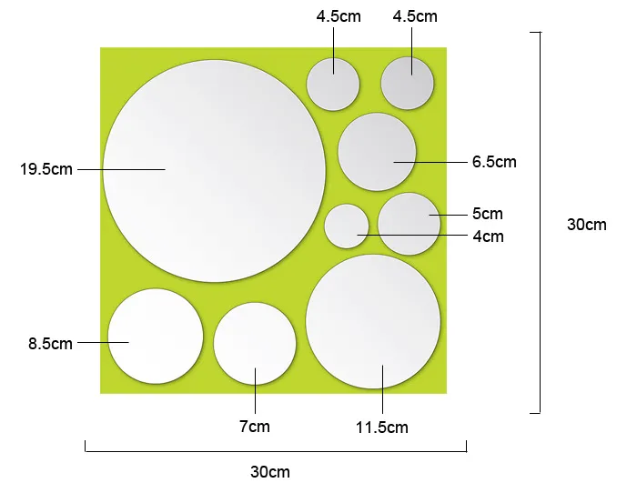 par ensemble cercle miroir mur art décalage autocollant salon tv écran décoration de maison autocollant bricolage miroir miroir art décalage sti9988062