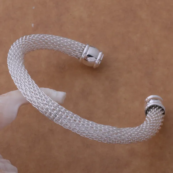 hot gift factory price 925 silver charm bangle Fine Noble mesh bracelet fashion jewelry Shine 925 Silver Bracelet 1285