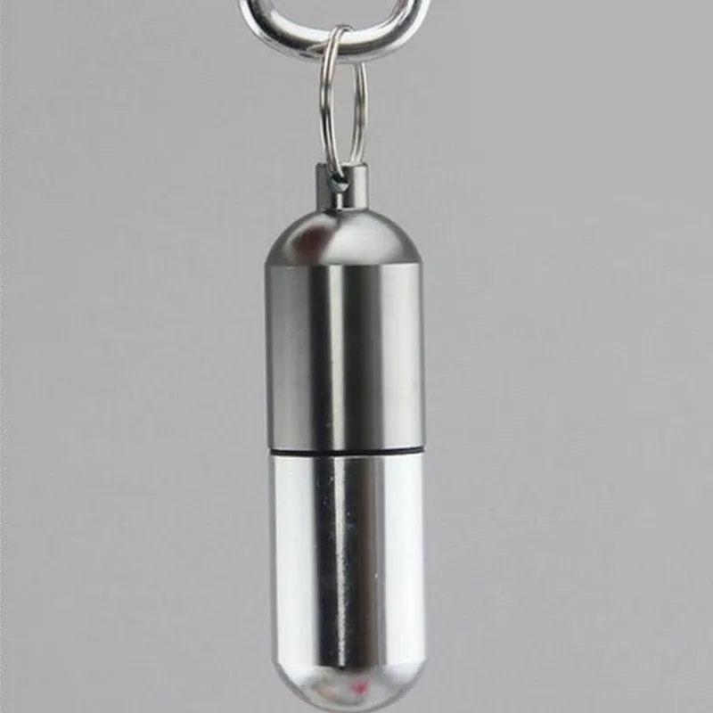 Portable Mini En Aluminium Pill Case Boîte à Médecins Titulaire Conteneur En Plein Air Porte-clés Étanche Livraison Gratuite En Gros ZA5302