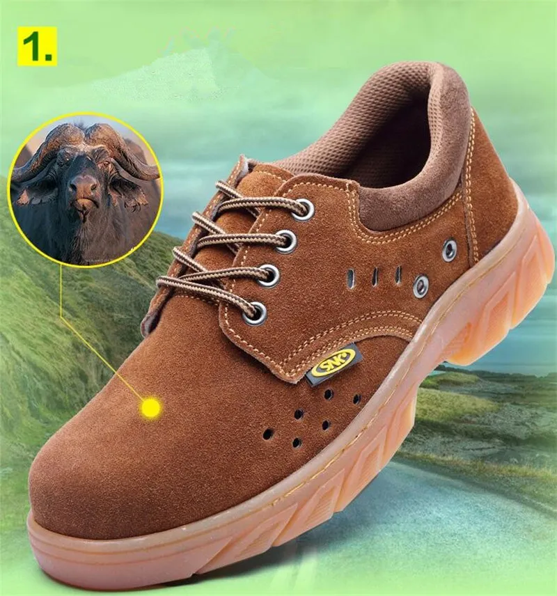 2019 Men Boots Work Safety Shoes oxford shoes for men winter boots shoes men Steel Toe Cap Anti-Smashing Puncture chaussure homme