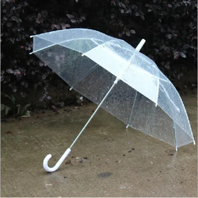 50PCS Fedex Free Wholesale Transparente Regenschirme Klare PVC-Regenschirme Regenschirme mit langem Griff Regenfest