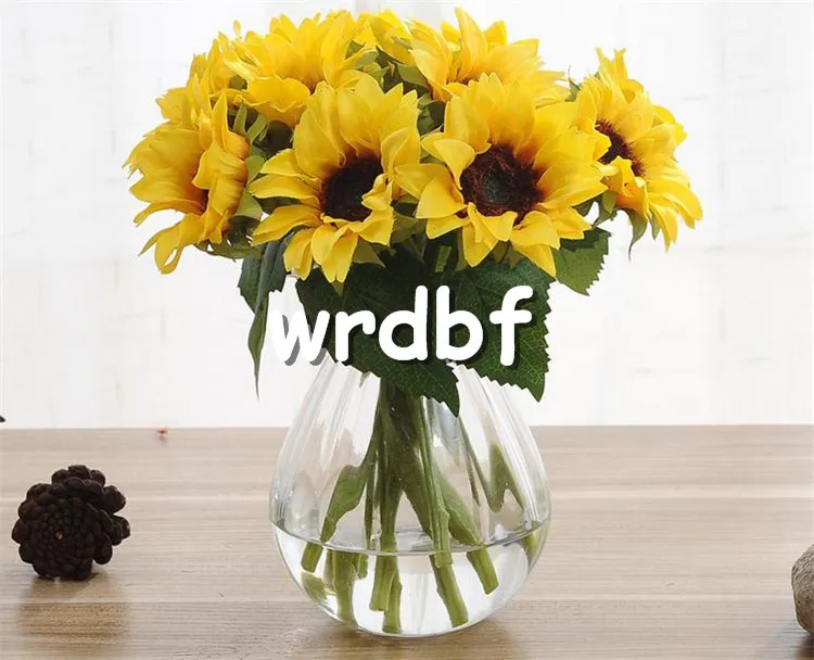 Silk Single Stem Sunflower 22CM866quot Längd 30 st Artificial Flowers Mini Sunflowers för DIY Bridal Bouquet Home Xmas Party 5573900