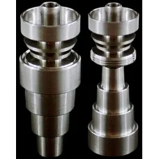 유니버설 Domeless 티타늄 네일 10/14/18mm 남성과 여성 조정 가능한 어댑터 Ti 네일 10mm14mm19mm 6 IN 1 GR2 티타늄 네일 유리 봉