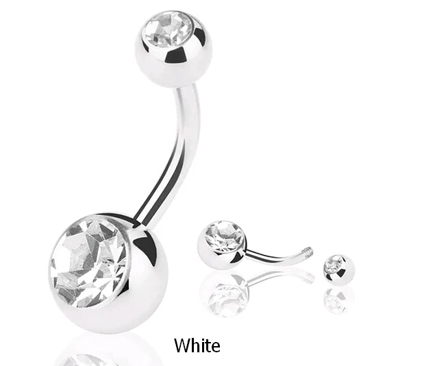 Mélange de bijoux pour le corps, piercing en acier inoxydable 316L, anneau de nombril, bouton de ventre, breloques, accessoire, 8 couleurs, 50 pièces