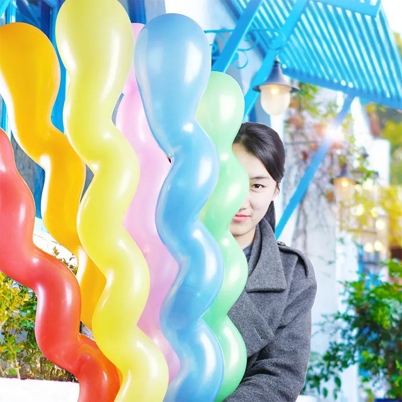 100 sztuk spirali Assorted wielokolorowe lateksowe balony śrubowe Balon Party Wedding Favors Kid Prezent Domek Dekoracje Nowy