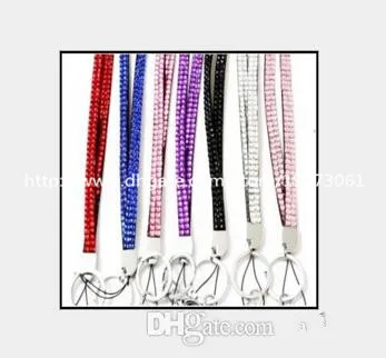 Bling Neck Strap Lanyard Rope ID Neck Strap Lanyard ID Pass Card Badge Key Mobile Phone Camera Holder Straps Charms DHL3931507