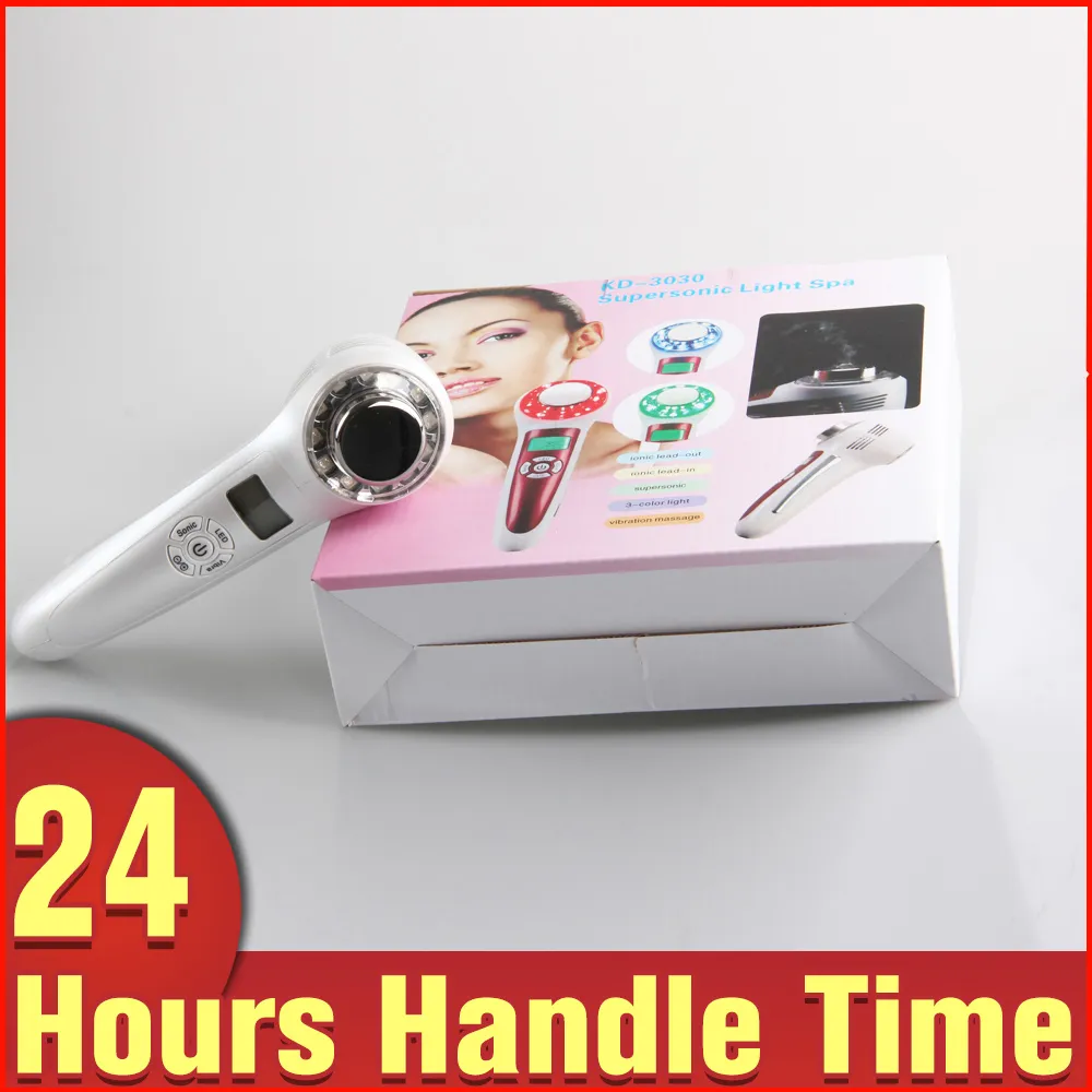 2 en 1 Mini usage domestique ultrasons 1Mhz Anti-âge LED Photon Ion rajeunissement visage Massage Machine de beauté
