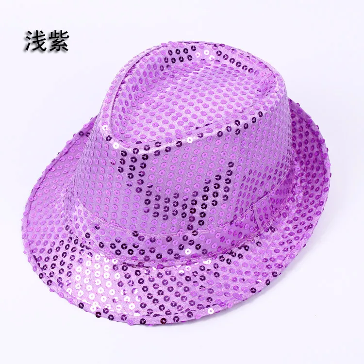 20 pièces ! Mode paillettes Jazz chapeaux TOP chapeaux pour hommes femmes élégant Trilby paillettes Performance danse casquette pour la fête de noël