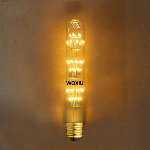 Woxiu T10 T185 T300 Tubular Edison LED-filamentlampa Glasmaterial Vintage Retro 4W 8W 110V-240V E27 2200K varm gul inredning för café hem