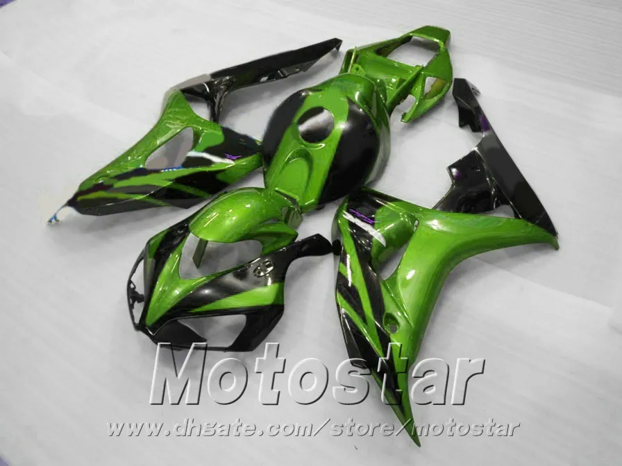 Formowanie wtryskowe Wróżki plastikowe Zestaw do Honda 2006 2007 CBR1000RR Części motocyklowe 06 07 CBR 1000 RR Zielony Czarny Kit BB56