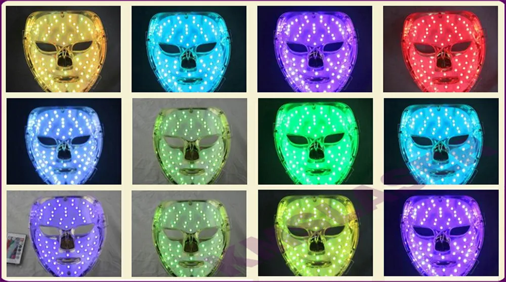 7 kleuren foton pdt led huidverzorging gezichtsmasker blauw groen rood licht therapie schoonheid apparaten DHL gratis verzending