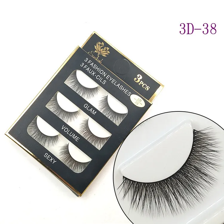 3D Faux Cils 12 Styles es À La Main Faux Cils Doux Épais Faux Faux Cils Maquillage Beauté Cadeau De Noël 3D03