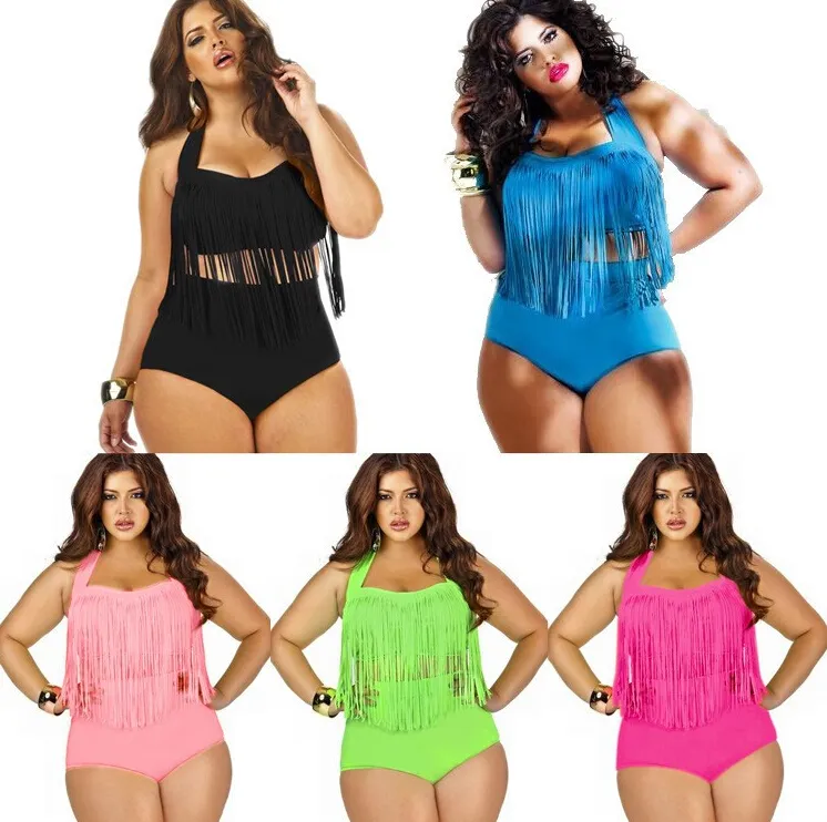 Nuovo costume da bagno bikini con nappa costume da bagno da donna sexy a vita alta con frange push up bikini da donna costume da bagno da spiaggia indossare bikini costume da bagno taglie forti