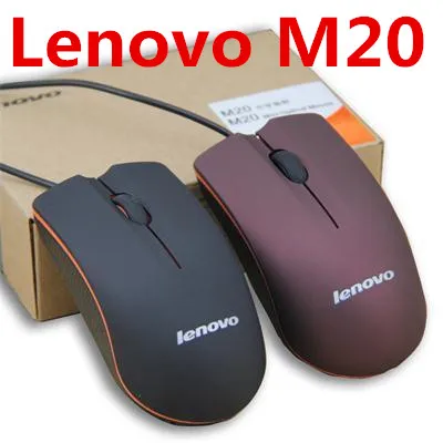 Lenovo M20 USB Optical Mouse Mini 3D Wired Gaming Fabrikant Muizen met doos voor computer laptop notebook