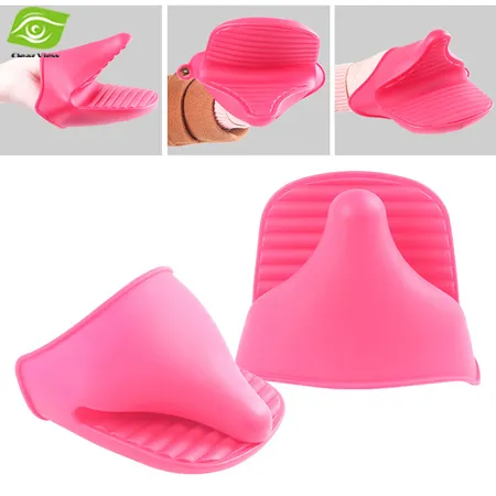 5pcs/Lot Heat Resistant Silicone Oven Mitts Folder Anti-slip Baking Pot Clip Glove, dandys