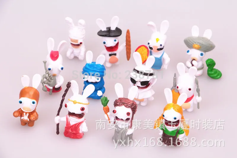 Anime 5cm Rayman Raving Rabbids PVC Action Figure Model Collection Toy ...