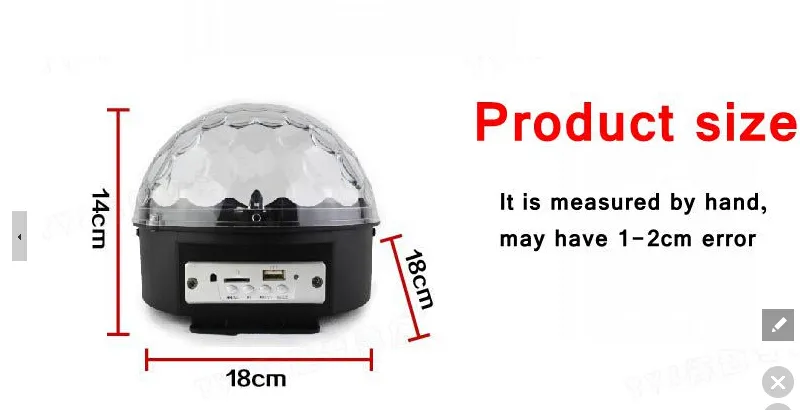 mp3 magci ball led crystal magic ball/mobile phone bluetooth/U disk/SD card led crystal magic ball light/home party office light