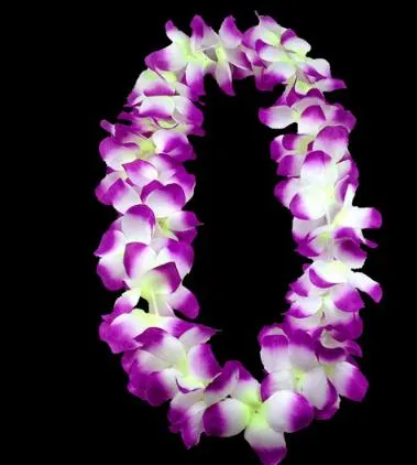 Decoração de festas de casamento Flores havaianas Colar grinaldas Saias de grama Acessórias de colar Flores artificiais Drop colorido envio