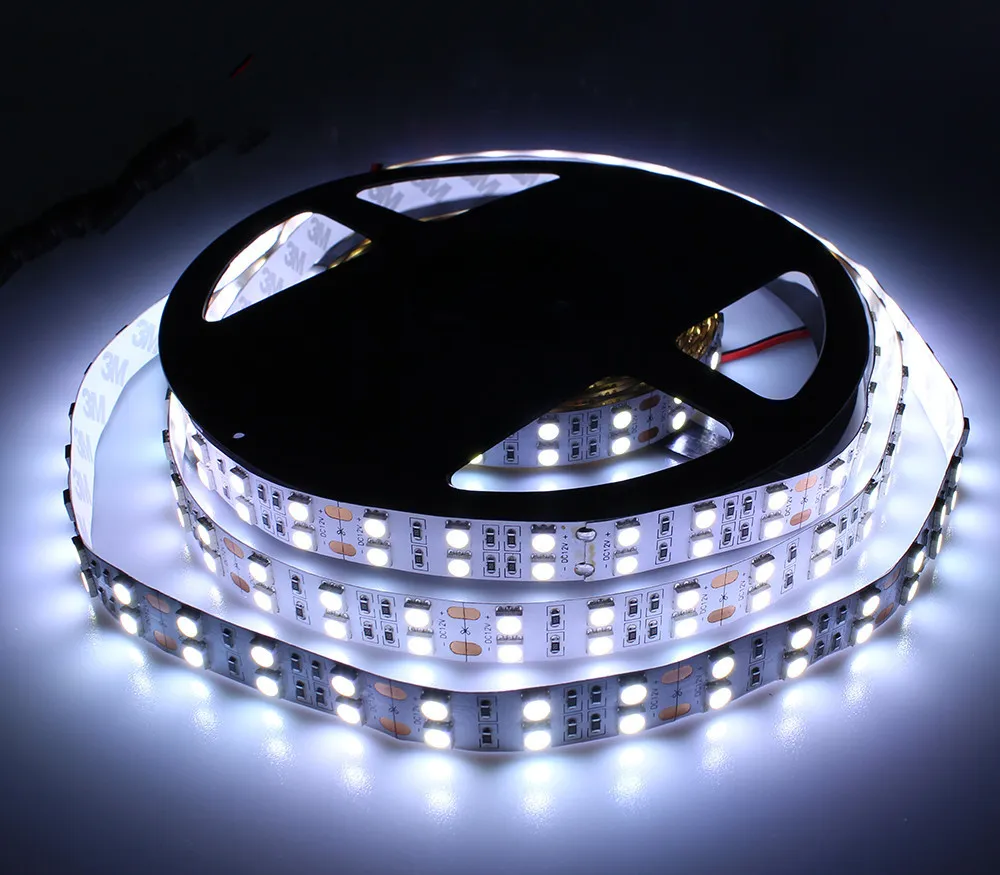 LED-remsa SMD 5050 RGB 120LED / M Flexibel Strip Ljus 600LED Double Row No-Waterproof DC12V RGB Vit / varm / vit / Blå / Röd / Grön