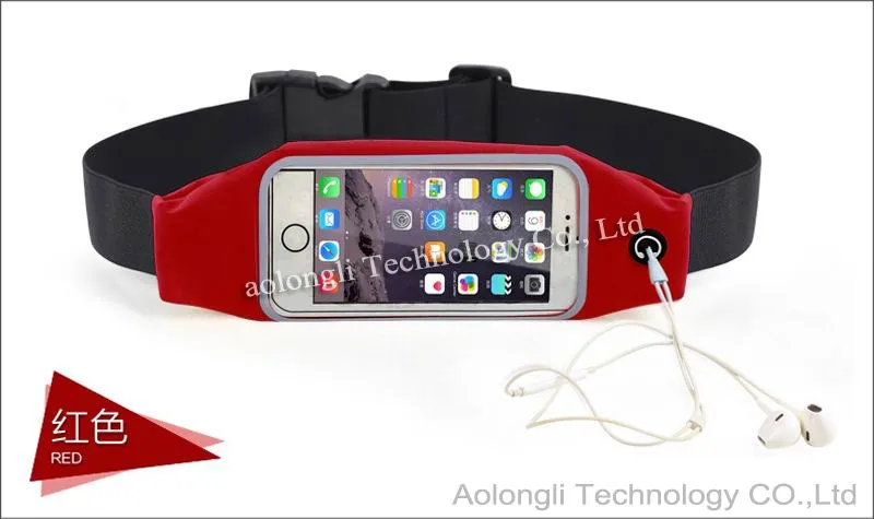 Universal Sports Waterdichte Telefoon Zakken Taille Riem Armband Tas Gevallen Pouch met Clear View Touch voor iPhone 5S 6Plus Galaxy S5 S6 EDGE