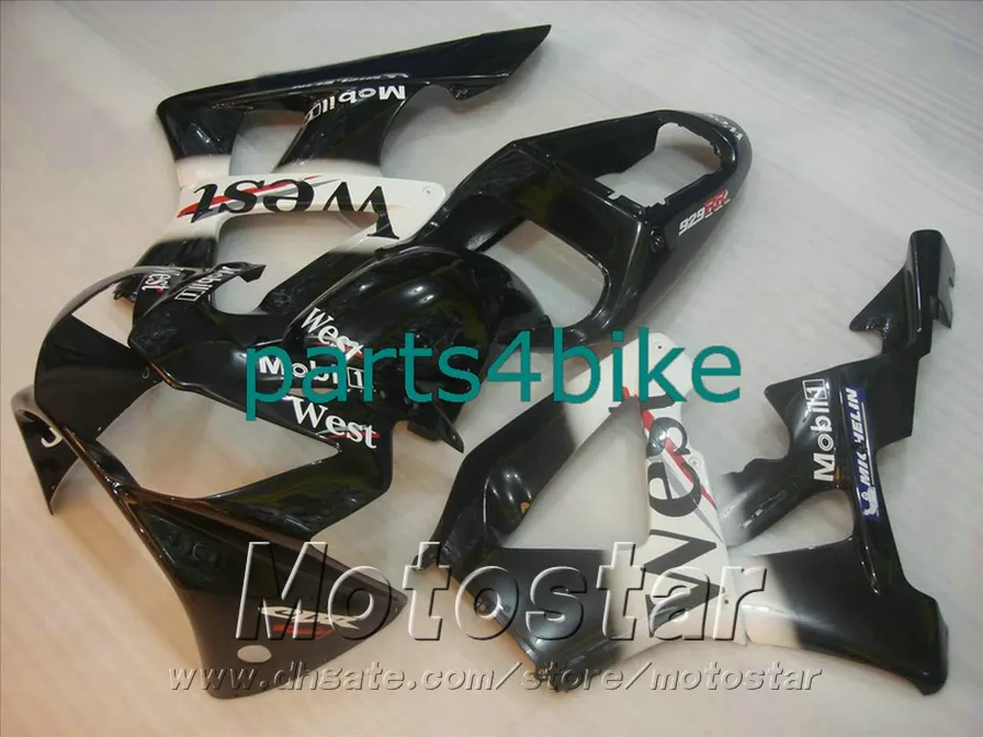 HONDA CBR929RR kaporta kiti için en düşük fiyat kaplamaları CBR 929 2000 2001 siyah beyaz Batı bodykits CBR 900 RR 00 01 CBR900RR HB85