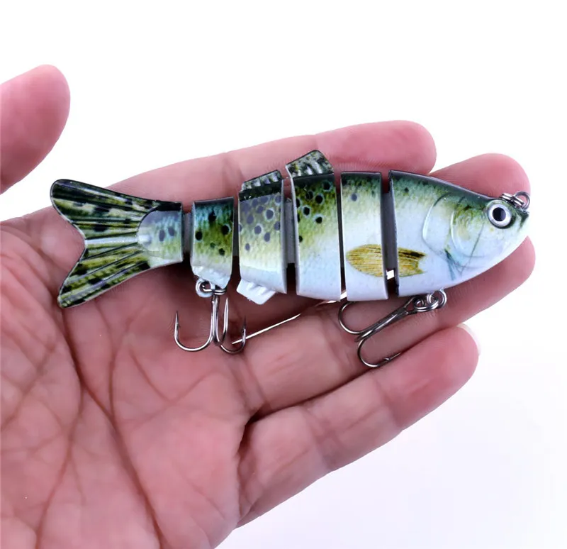 3D人工魚の塩水釣りルアー11cm 18g 6ジョイントビッグベースベイト6＃フックフィッシングタックル