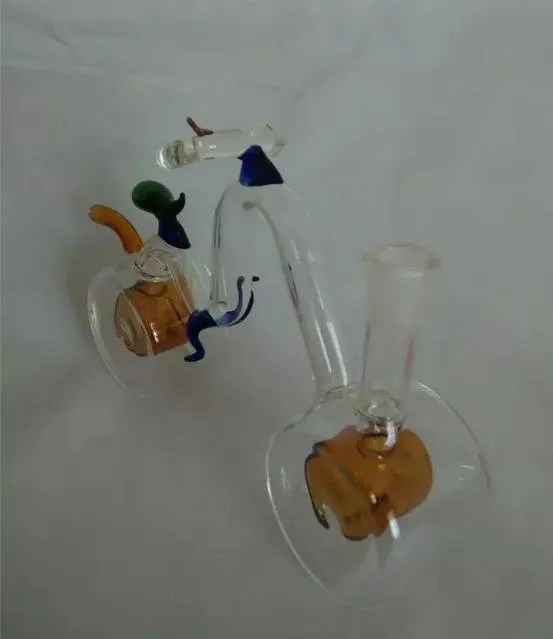 Wholesale glass hookah, bong parts, glass Hookah small bike, color random delivery, large better