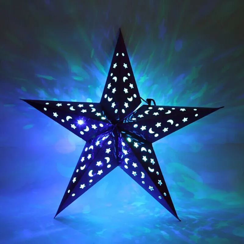 Kleurrijke Shiny Craft Paper Star Hollow lampenkap Lantaarns Star Shape Party Decoratie voor Kerst Huwelijk Party Lampenkap Decoratie