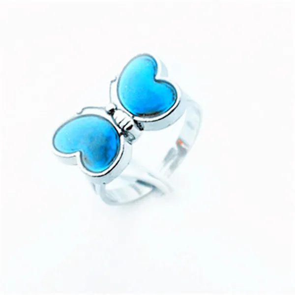 Anillos de humor envío gratis venta al por mayor 100 unids humor color Madame Butterfly anillos encantador joyería de moda anillos anillo creativo amantes amor regalo