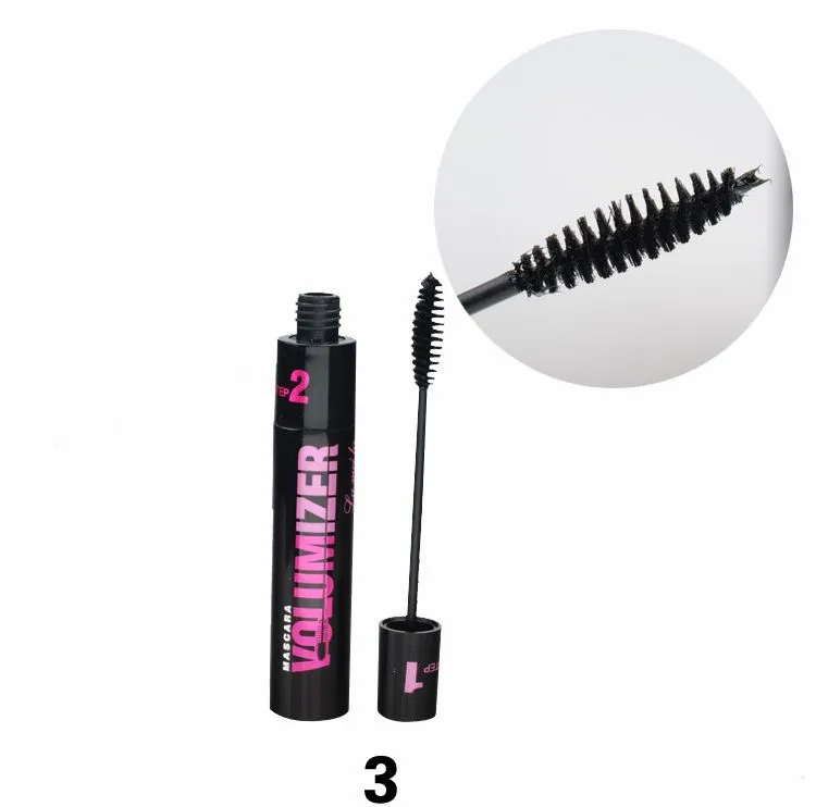 Mascara 3D Fiber Lashes, Vattentät Mascara, dubbel Tune Mängden mascara, tjock / curling / anti halo mascara48pcs / lot dhl