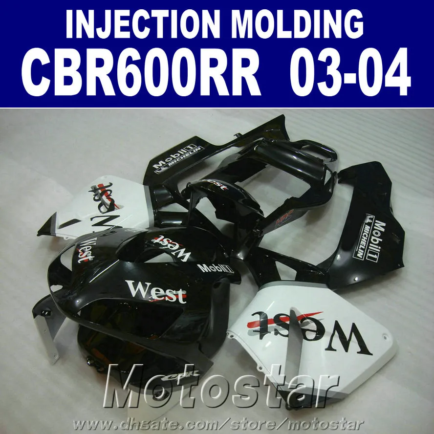 تخصيص مجاني لهوندا CBR 600RR هدية 2003 2004 100 ٪ تناسب حقن 03 04 CBR600RR ABS البلاستيك fairings kit