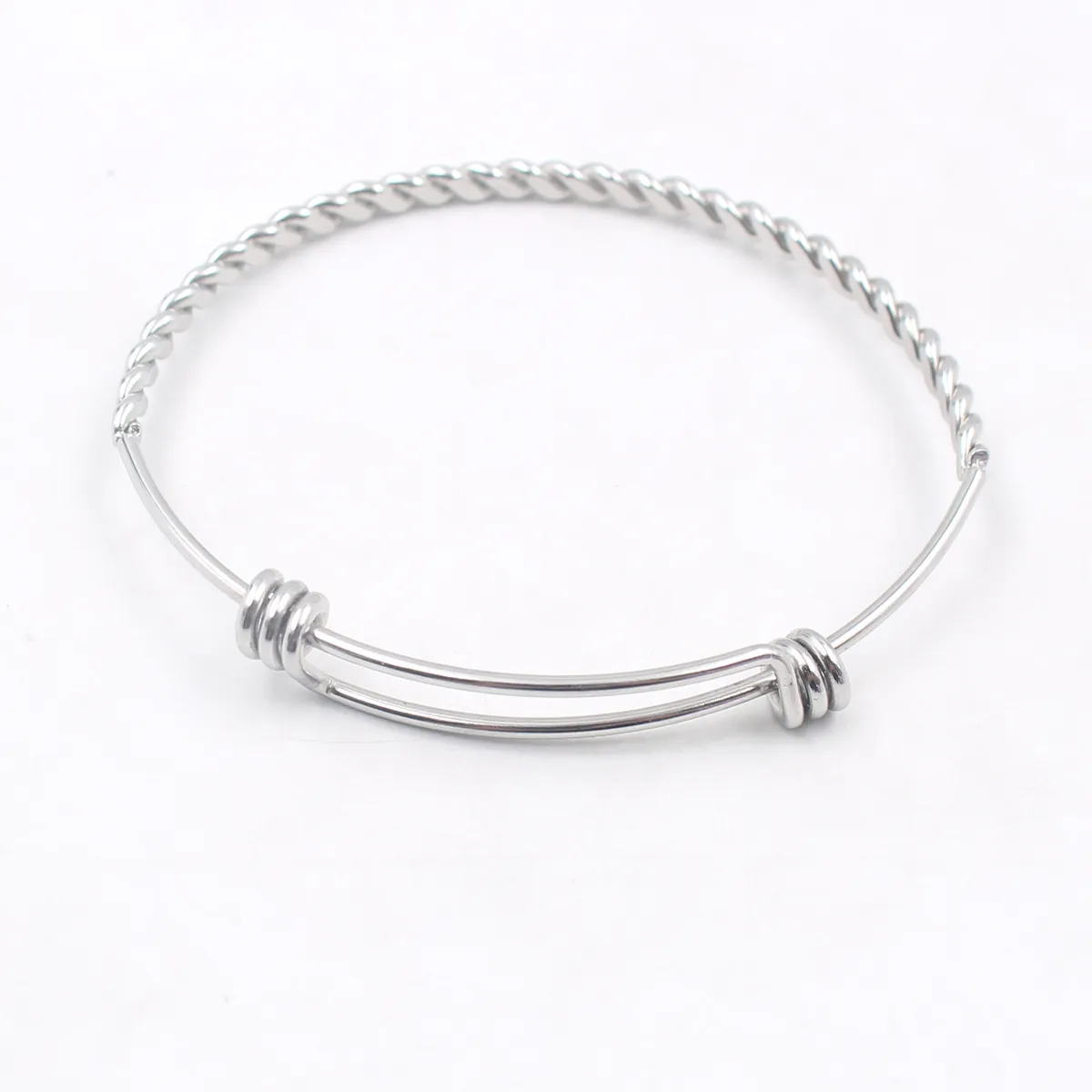 5pcs lOT Adjustable Bangle Bracelet Thin 1.6mm THICK Expandable Bracelets, Bulk Stainless Steel Jewelry Making Supplies 65MM High quality