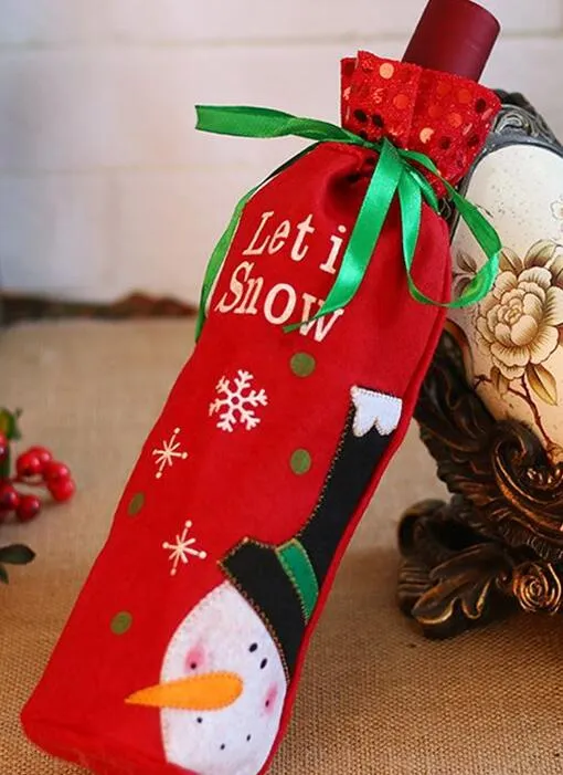 Couvertures De Bouteille De Vin De Noël 2 Pièces