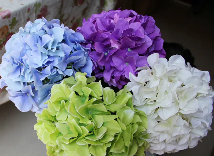 Zijde Hydrangea Bloem Bal Decorative Flower Real Touch Kunstbloemen Goede Kwaliteit voor Bruiloft Garden Market Decoratie Gratis verzending