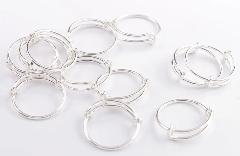 Fashion Silver Plate metal Expandable Wire Rings #92297