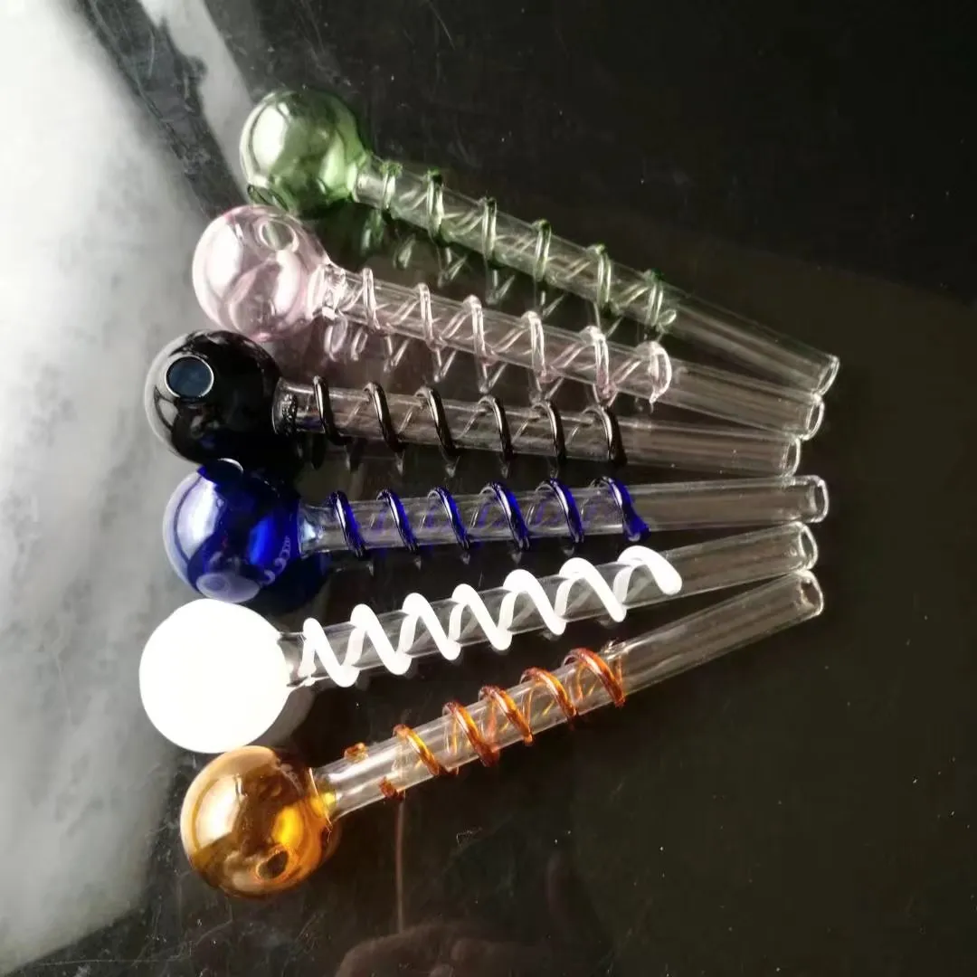 Pan-color Bubble Straight Burning Pot, Wholesale Glass Pipe Oil Burner Glass Tube Glass Drill Tower Smoking 