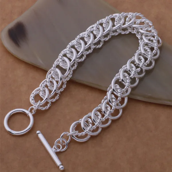 Mody producent biżuterii 925 srebrne srebrne link koła bransoletki mody biżuterii bransoletki biżuterii