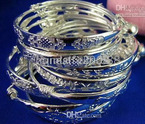 Pulseira de bebê totalmente barata em prata esterlina 925 10 peças 5 pares bangle306p