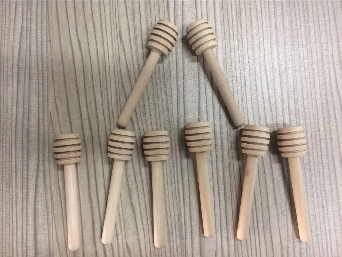 Mini Wooden Honey Stick 8cm Wood Honey Stirrer Coffee Tea Spoon Wedding Party Bar Supply