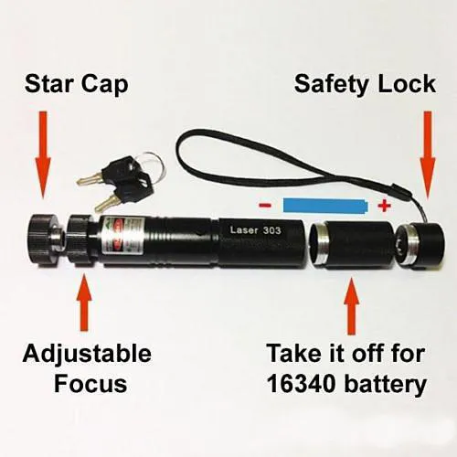 High Power 532NM Laser 303 Wskazówki Laser Pen Green Safe Klucz bez baterii i ładowarki Darmowa wysyłka
