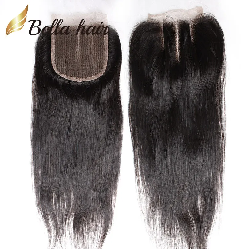 VERKOOP Haar Weeft met Sluiting Indiase Peruaanse Maleisische Braziliaanse Onverwerkte Virgin Hair Extensions Zwarte Zijdeachtige Rechte Bundels Deal Bella Haar Julienchina