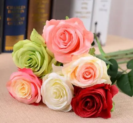 Nuovo bouquet di fiori di rosa artificiale del cerchio di seta finta artificiale per la decorazione domestica di nozze centrotavola decorazione SFW01