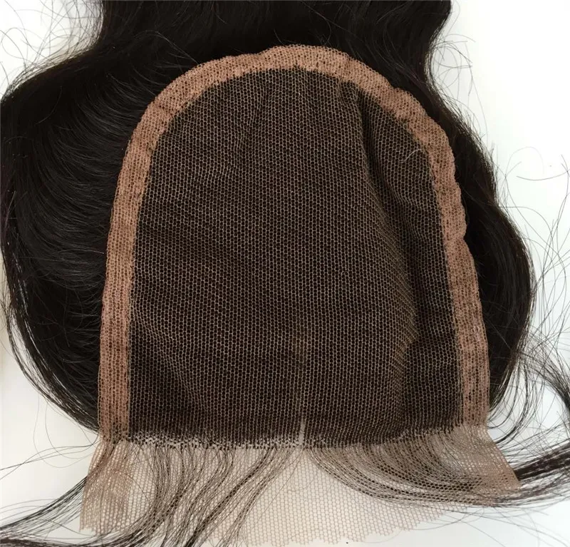 Più nuovo merletto umana chiusure indiani brasiliani del Virgin dei capelli Chiusura con sbiancato nodi Grado dritta chiusura dei capelli
