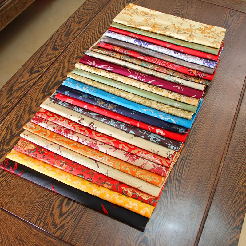 Rektangel vintage kinesisk silke placemat skål tallrik matbord matta mode enkel brocade middag skyddsplatta 40x32cm 10st / 
